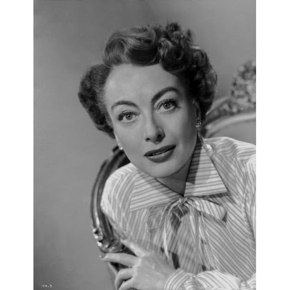 Joan Crawford wearing a Stripe Shirt Dress in Classic Photo Print (24 x 30)