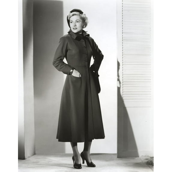 Joan Fontaine on a Long Sleeve Dress Portrait Photo Print (24 x 30)