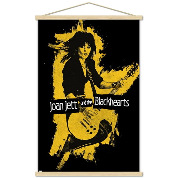Joan Jett and the Blackhearts - Guitar Wall Poster with Wooden Magnetic Frame, 22.375" x 34"