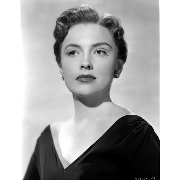 Joan Leslie Showing a Serious Face, wearing a Black V-Neck Dress in Portrait Photo Print (8 x 10)