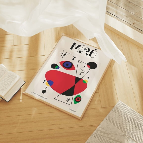 Joan Miro Exhibition Poster Modern Art Surrealism Cute Trendy Wall Poster, Unframed Size 8x12