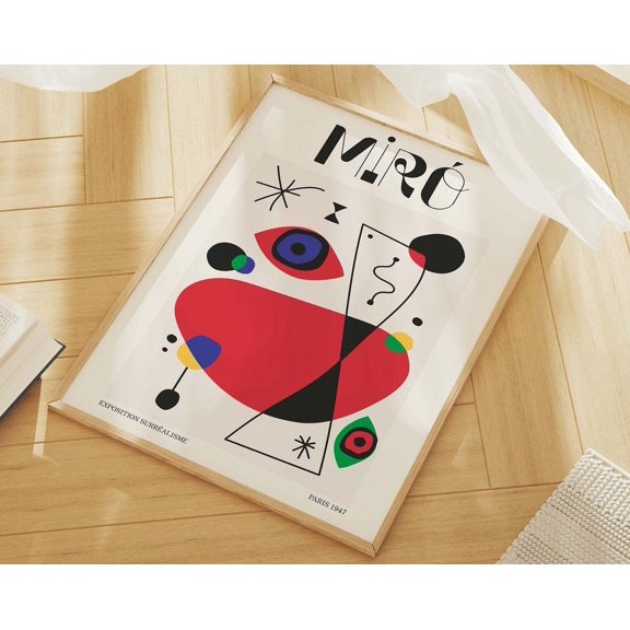Joan Miro Exhibition Print, Art, Modern Art Surrealism Art Poster, Cute Trendy Wall Art Wall Art, Modern Wall Decor, 12x18 UNFRAMED