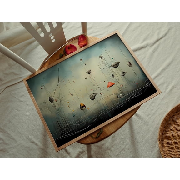 Joan Miro Inspired Catalan Art Abstract Surrealism Museum Piece, Unframed Paper Poster 8x10in