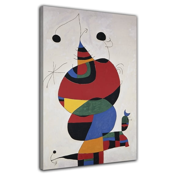 Joan Miro Poster Woman Bird Star Poster Wall Art Painting Print Canvas Poster Room Aesthetic Bedroom Decoration Painting