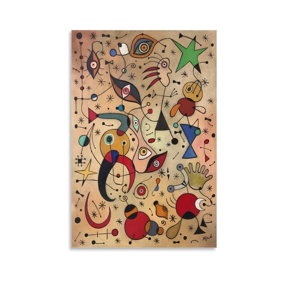 Joan Miro Prints Wall Art Poster Painting On Canvas Wall Art Poster Scroll Picture Print Living Room Walls Decor Home Posters 08x12inch(20x30cm)