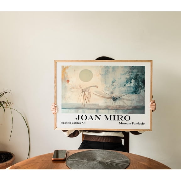 Joan Miro Surreal Catalan Art Inspired Abstract Surrealism, Unframed Canvas 8x10in