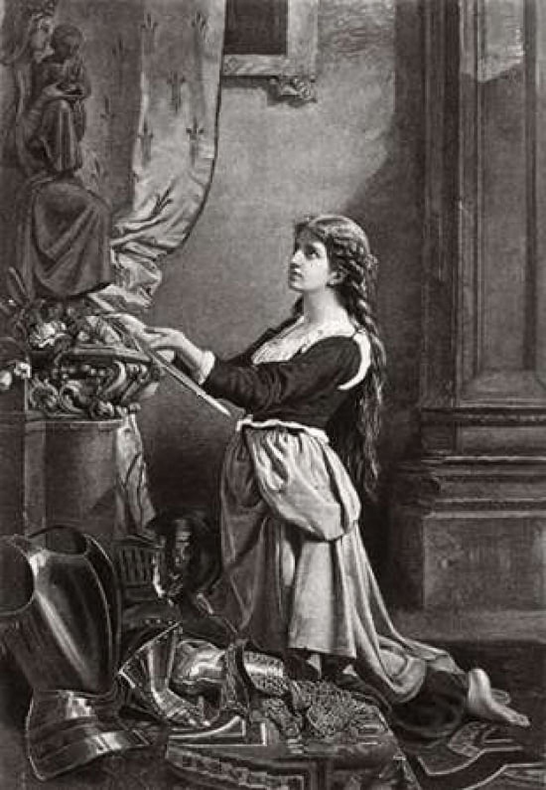 Joan Of Arc At Prayer Canvas Art - Unknown (20 x 28)