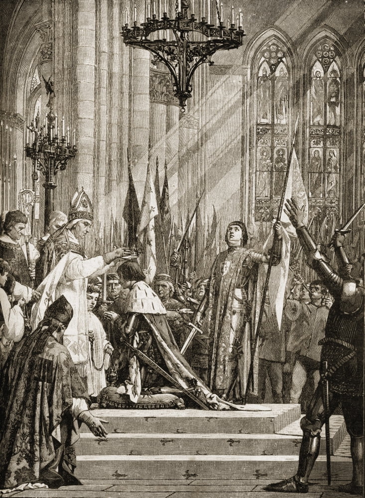 Joan Of Arc1412-1431 At The Coronation Of Charles Vii From The Mural Painting By JE Lenefyeu Canvas Art - Ken Welsh Design Pics (26 x 34)