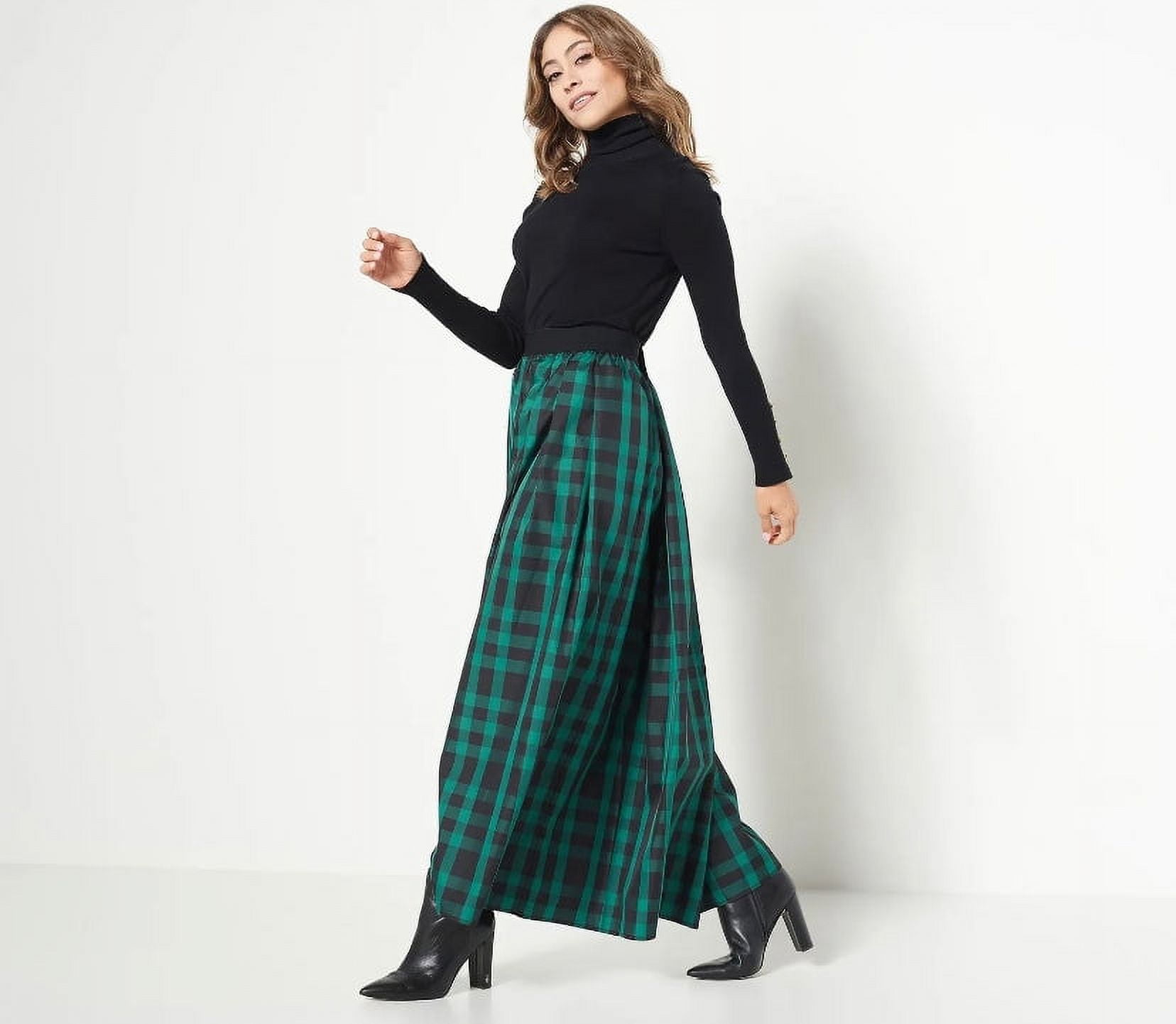 Joan Rivers Buffalo Check Taffeta Maxi Skirt Walmart