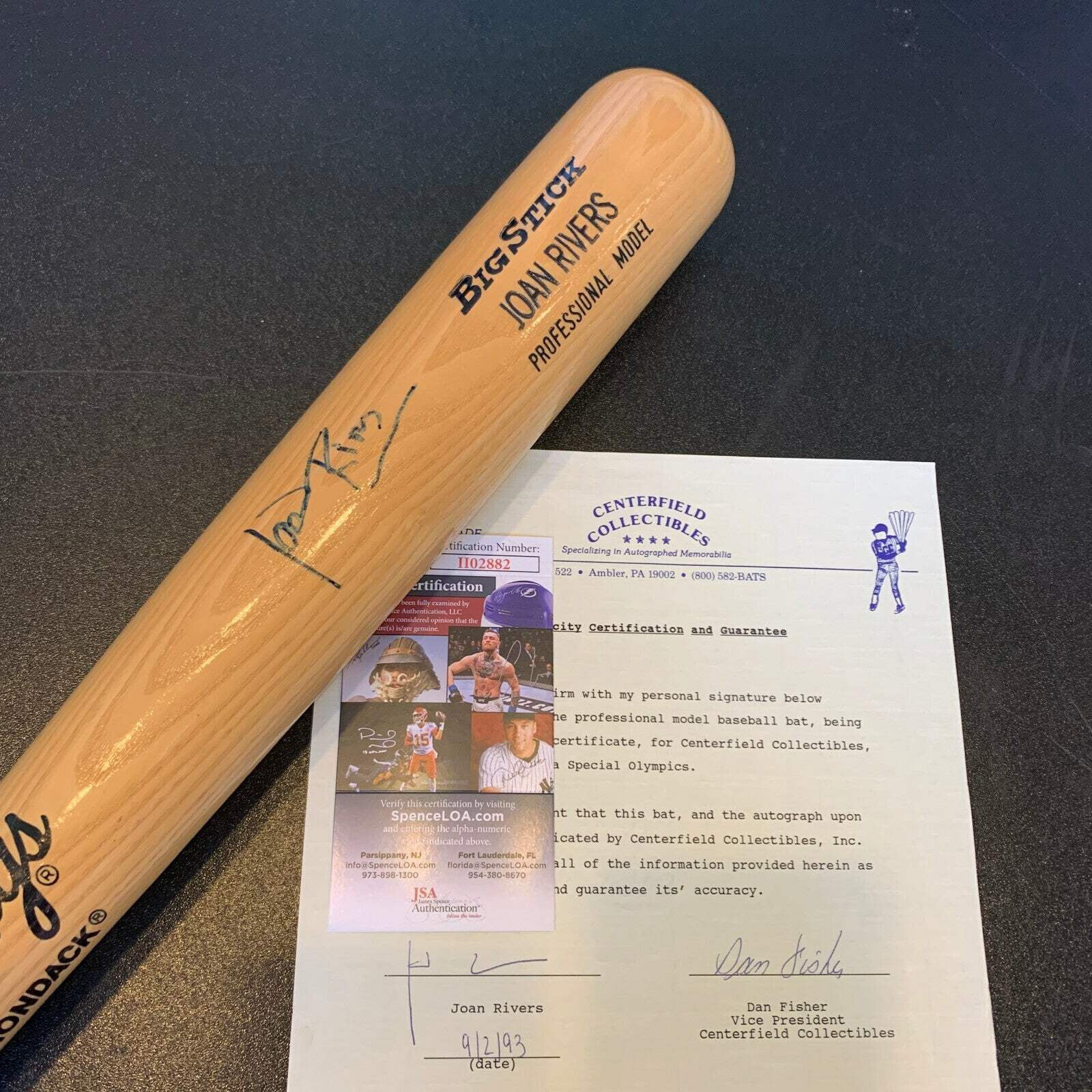 Joan Rivers Signed Personal Model Baseball Bat With JSA COA  Signed Letter