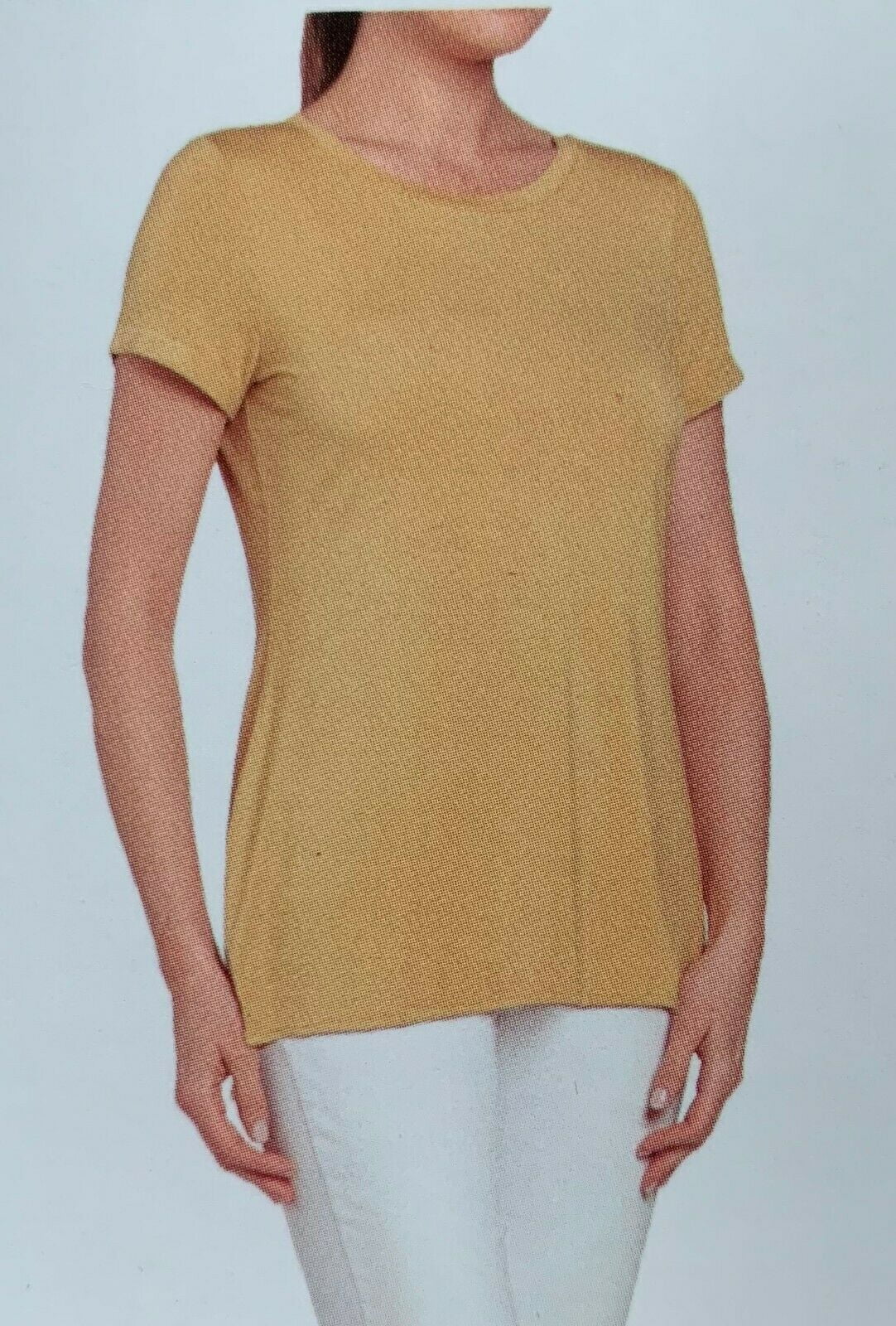 Joan Vass NY Women Tunic Blouse Shirt Short Sleeve (Bosc Pear, Large)