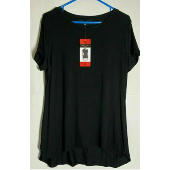 Joan Vass New York Women's Short Sleeve Long T-Shirt (Black, Small)