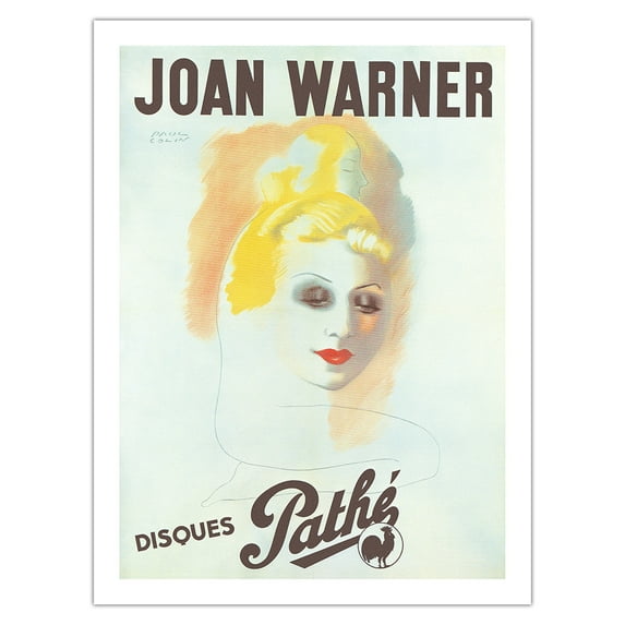 Joan Warner - Disques Pathé - American Singer and Dancer - Vintage Cabaret Poster by Paul Colin c.1936 - Fine Art Matte Paper Print (Unframed) 24x32in