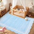 thumbnail image 1 of JoanKaren 10'x13' Modern Area Rugs,Indoor Scalloped Washable Abstract Rugs,Non-Slip Soft Carpet Accent for Living Room Bedroom Dining Room Office,Light Blue, 1 of 8