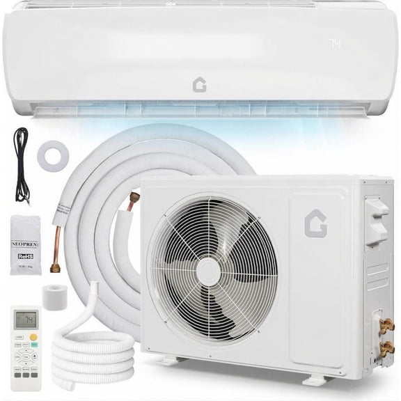 JoanKaren 12,000 BTU Mini Split Air Conditioner & Heater,19 SEER2 115V Energy Efficient Inverter Ductless System Cools Up to 750 Sq.Ft,Pre-Charged Condenser,White