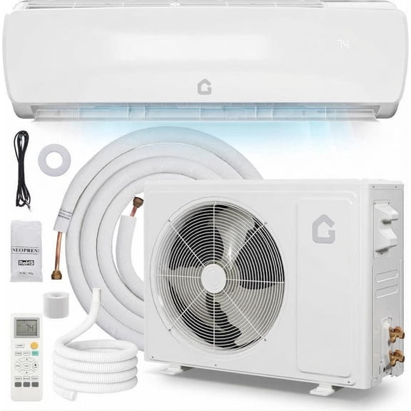 JoanKaren 12,000 BTU Mini Split Air Conditioner & Heater,19 SEER2 115V Energy Efficient Inverter Ductless System Cools Up to 750 Sq.Ft,Pre-Charged Condenser,White