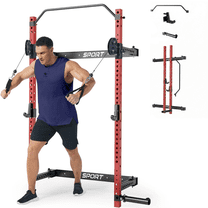 Folding Wall Mounted Squat Rack,1000 lbs Capacity Power Rack for Home ...