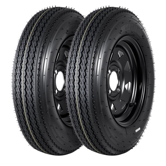 JoanKaren 2 Pack 5.30-12 Trailer Tires with 12" Rims,Load Range C 6PR, 4 Lug 4" Bolt Pattern,Heavy Duty Tires for Boat,Camper & Utility Trailers