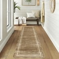 thumbnail image 1 of JoanKaren 2'x6' Runner Rugs,Washable Scalloped Abstract Rugs,Non-Slip Soft Carpet Accent for Hallway Entrance Bedroom Entryway Kitchen,Brown, 1 of 9