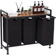 thumbnail image 1 of JoanKaren 3-Bag Laundry Sorter Cart with Wheels,Metal Rolling Hamper with Removable Bags and Top Shelf,3 x 11.5 Gal, 1 of 7