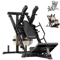 JoanKaren 3-in-1 Leg Press Hack Squat Machine with Linear Bearing & Weight Storage,1200lbs Strength Training Equipment for Home Gym