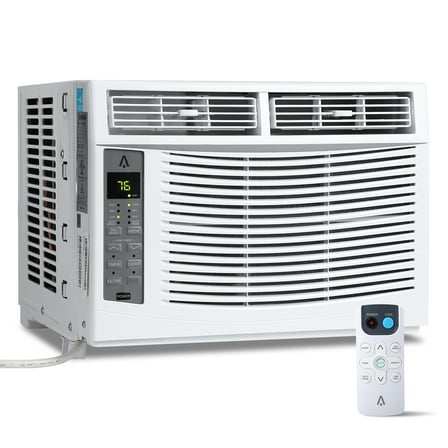 JoanKaren 6000Btu Window Air Conditioner,Fast Cooling 250 Sq.Ft. 3 Cooling Speeds, Quiet Operation, White