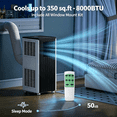 thumbnail image 1 of JoanKaren 8000 BTU Portable Air Conditioner Up to 350 Sq. Ft. 3-in-1 AC Unit with Cooling,Dehumidifier & Fan,Energy-Saving,24-Hr Timer,Full Window Kit,Black Top, 1 of 10