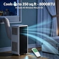 thumbnail image 1 of JoanKaren 8000 BTU Portable Air Conditioner Up to 350 Sq. Ft. 3-in-1 AC Unit with Cooling,Dehumidifier & Fan,Energy-Saving,24-Hr Timer,Full Window Kit,Black&White, 1 of 11