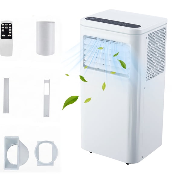 JoanKaren 8000 BTU Portable Air Conditioner Up to 350 Sq. Ft.,4-in-1 AC Unit Sleep Mode,Cooling,Dehumidifier & Fan,24H Timer & Quiet Operation & Window Kit