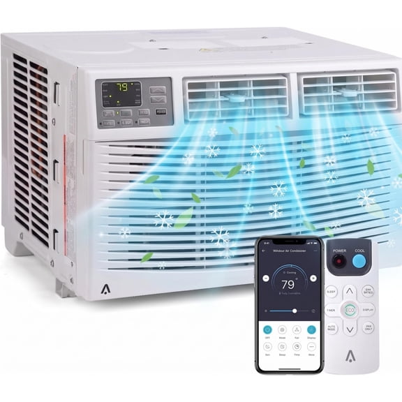 JoanKaren 8000 BTU Smart Window Air Conditioner with Remote & WIFI Control,Fast Cooling Up to 350 sq ft,Energy Saving,Cool Dry Fan 3-In-1 Compact AC
