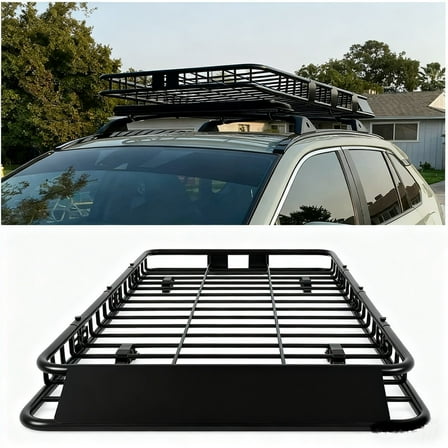 JoanKaren 84"x39" Universal Roof Rack Cargo Carrier with Extension,200lbs Capacity Heavy Duty Steel Roof Rack Basket for SUVs,Trucks,Vehicles