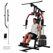 JoanKaren All-in-One Home Gym System with 100 lb Weight Stack,Multi-Station Workout Machine with Lat Pulldown & Chest Press
