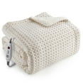 thumbnail image 1 of JoanKaren Electric Heated Throw Blanket with LCD Controller,Beige Waffle Weave,6 Heating Levels,4H Auto-off,50"x60", 1 of 8