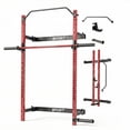 thumbnail image 1 of JoanKaren Folding Squat Rack with Barbell Bar,1000lbs Capacity Foldable Wall Mounted Power Racks,Olympic Barbell Included, 1 of 10