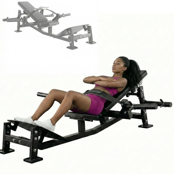 JoanKaren Hip Thrust Machine Glute Bridge,830LBS Heavy Duty Butt Muscle Building and Shaping Exercise Equipment with Adjustable Footboard & Weight Holder,for or Men & Women