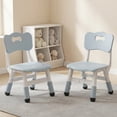 thumbnail image 1 of JoanKaren Kids Chair Set of 2,3 Level Height Adjustable Plastic Toddler Chairs for Children Boys Girls Age 2-6,Home, Classroom, Nursery Use,Grayish Blue, 1 of 8