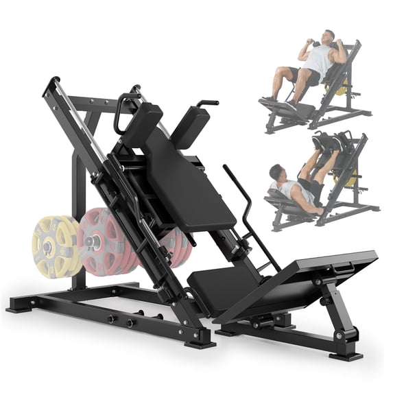 JoanKaren Leg Press Hack Squat Machine,1400lbs Capacity,2 in 1 Steel Combo Workout Machine for Home Gym
