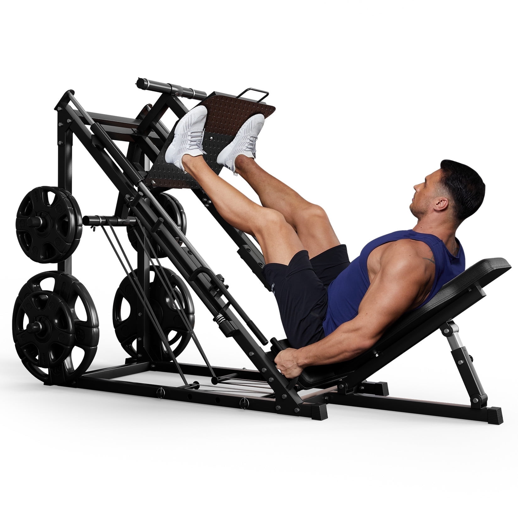 JoanKaren Leg Press Machine,2200lbs Weight Capacity,45 Degree Curved Foot Plate Leg Workout Machine for Strength Training