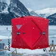 thumbnail image 1 of JoanKaren Pop Up Ice Fishing Tent,3-4 Person Insulated Mobile Ice Enclosure Shelter,Portable Hub-Style&Windproof and Warm,5.9 ft x 5.9 ft x 6.6 ft,Red, 1 of 8