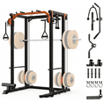 thumbnail image 1 of JoanKaren Power Rack Cage,2000lbs Capacity Weight Rack with Adjustable Cable Crossover Machine,Multi-Function Squat Rack with J Hooks,Dip Bars and Landmine,Balck&Orange, 1 of 8