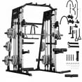 thumbnail image 1 of JoanKaren Pro Smith Machine Home Gym,2200 lbs Squat Rack Power Cage Workout Equipmen with Cable Crossover for Full Body Strength Training,Black, 1 of 9
