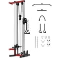 thumbnail image 1 of JoanKaren Wall Mount Cable Crossover Machine,Pulley Tower Functional Trainer with 19-Position Dual Pulley Crossover & LAT Pull Down System,Adjustable Footplate,Space Saving Fitness Equipment, 1 of 7