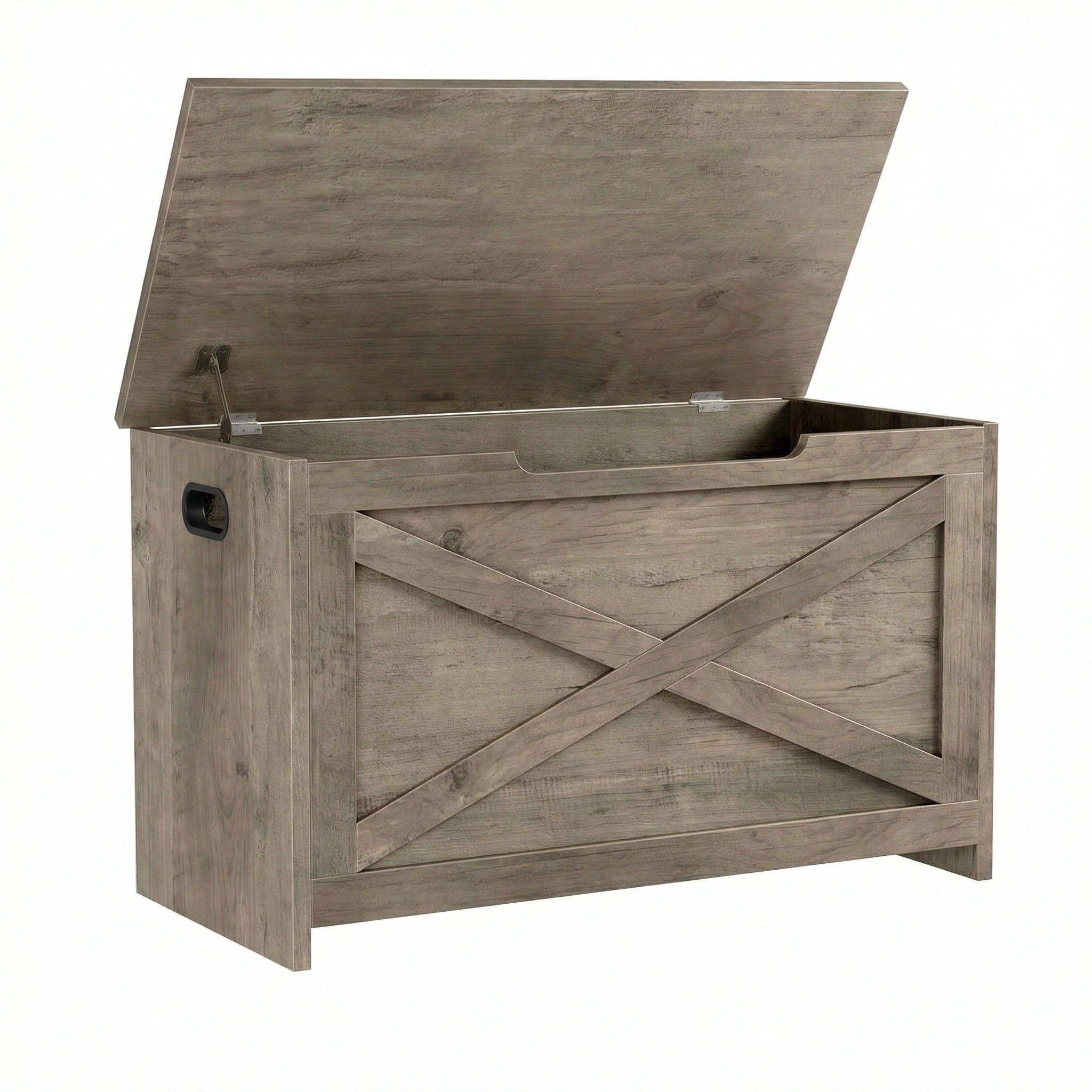 JoanKaren Wooden Storage Chest  with Safety Hinge ,30" x 15.78" x 17.7" Storage Bench&Large Toy Chest for Living Room,Bedroom,Entryway,Grey