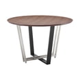 thumbnail image 1 of Joana Round Dining Table  Black Iron Base with Walnut Tabletop, 1 of 11