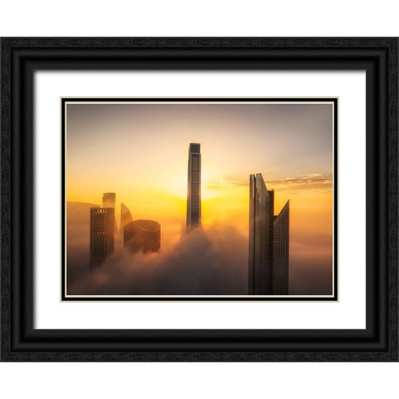 Joanaduenas 18x14 Black Ornate Wood Framed with Double Matting Museum Art Print Titled - Good Morning Dubai A738758