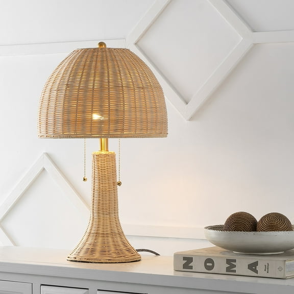 JONATHAN Y Joanie 22" Bohemian Rustic Iron LED Table Lamp, Natural/Brass Gold, JYL4040A