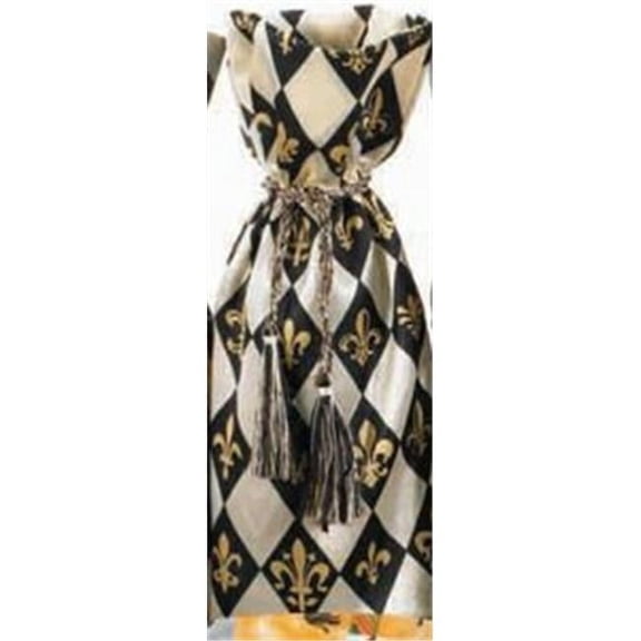 Joann Marie Designs IBT6X15FDL Printed Wine Bag - Fleur De Lis - Black/White/Gold - Pack of 12