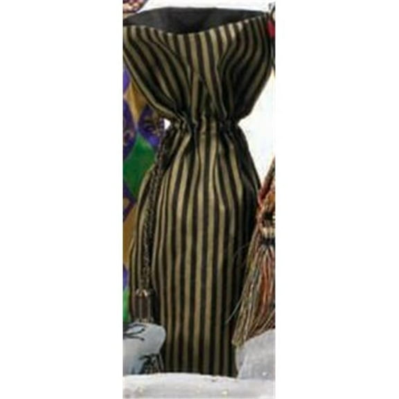 Joann Marie Designs IBT6X15GBS Printed Wine Bag - Gold And Black Stripes Pack of 12
