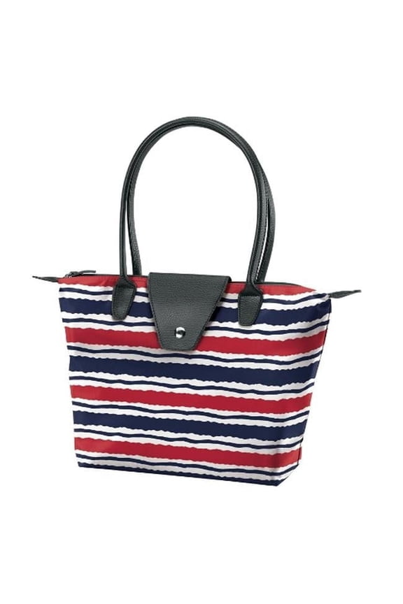 Joann Marrie Designs NF1MS Small Fold-Up Bag - Marina Stripe- Pack of 2