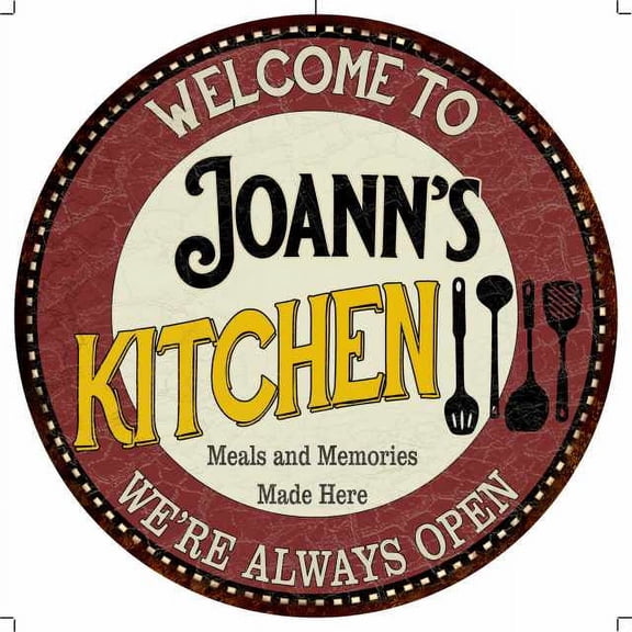Joann's Kitchen 12" Round Metal Sign Bar Game Room Wall Dco 200120040166